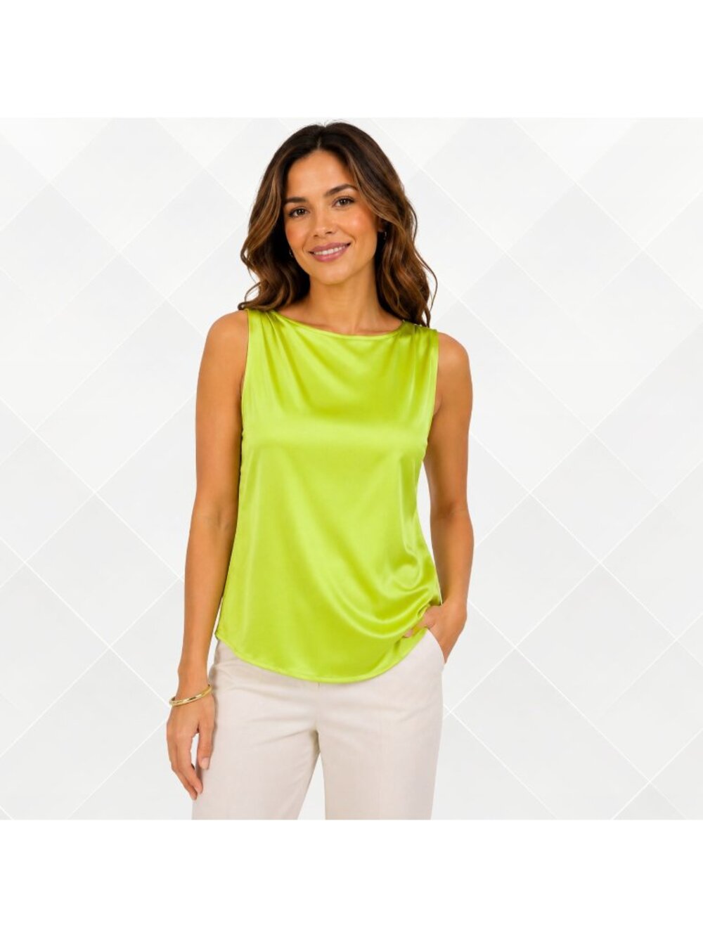 Vince Camuto Lime Green Neon Top • Size S • 100% Viscose • NWOT
